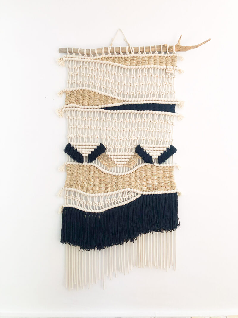 Macramé de parede com franjas